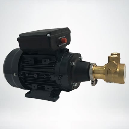 Tech Top Electric Motor 0.37kW with coupling, adaptor, and PA70-400 pump attached (pump is the brass with relief valve)