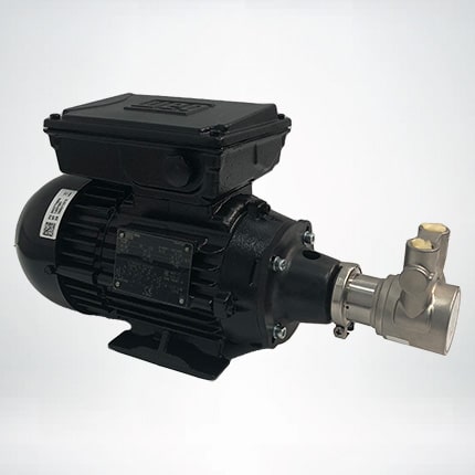 WEG Electric Motor 0.37kW with coupling, adaptor, and PA70-400 pump attached (pump is the stainless steel with relief valve)